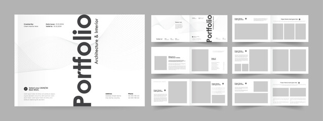 Wall Mural - Architectural Portfolio Design, Presentation Portfolio Template, Landscape Portfolio Layout.