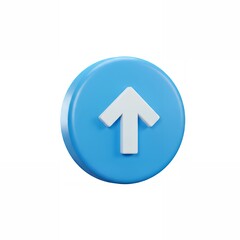 Poster - Blue up arrow icon upload button interface element navigation symbol ui ux design graphic isolated on white