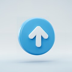 Poster - Blue up arrow icon vector illustration for navigation ui design and user interface element on white background