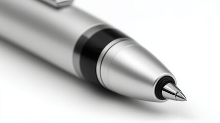 Aufkleber - Simple pen positioned on a white background illustrating the essence of creativity and writing in a minimalist style
