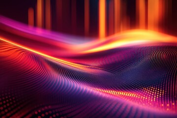 Poster - Colorful abstract wave patterns creating a dynamic visual experience at night
