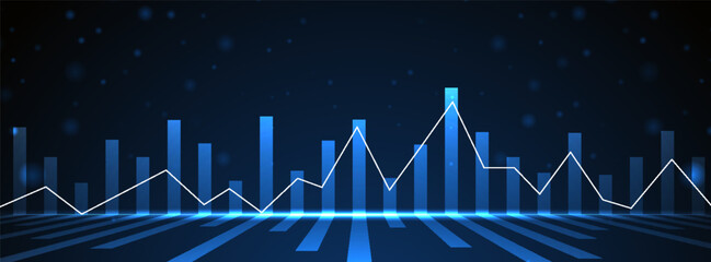This image features a vibrant blue abstract tech pattern background. The design consists of a network grid with varying shades of blue, creating a dynamic and energetic visual effect