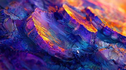 Poster - Colorful mineral formations display intricate textures and vivid colors under soft lighting, creating an enchanting view that evokes natural beauty and wonder