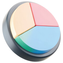 Poster - colorful investment pie chart model representing financial distribution clipart Photo isolated on transparency background