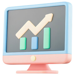 Poster - Investment trends are represented on colorful computer screen. clipart Photo isolated on transparency background