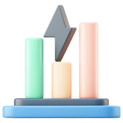Poster - Investment trends are represented by colorful bars showing growth clipart Photo isolated on transparency background