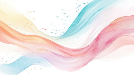Poster - Delicate waves in pastel shades blend seamlessly, creating a dreamy background. The soft colors transition fluidly, ideal for creative and design projects
