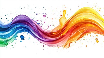 Poster - A dynamic blend of colors flows in a wave pattern, featuring vibrant splashes and gradients. The artwork captures a sense of movement and energy, perfect for creative projects or backgrounds