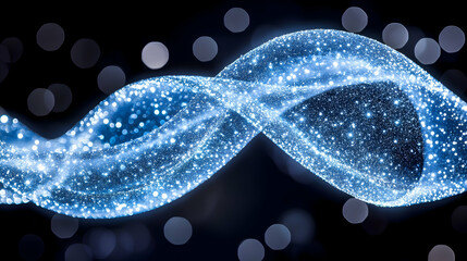 Poster - Bioluminescent Blue Liquid Swirling in Dark Background