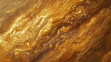 Poster - Swirling golden textures create an abstract artwork that radiates warmth and elegance, showcasing intricate patterns and a stunning visual flow perfect for modern decor