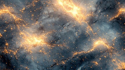 Poster - A vast expanse of dark space is illuminated by clusters of glowing elements, creating an intricate cosmic network. This captures the essence of the universe's beauty and complexity
