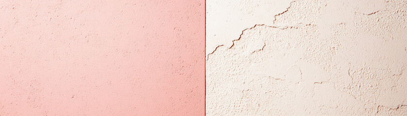 Poster - Textured wall with pink and cream tones, showcasing blend of soft colors and intricate patterns, creating warm and inviting atmosphere