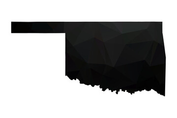 Wall Mural - Abstract Polygon - Low Poly Color Black Oklahoma map. Vector Illustration eps10.