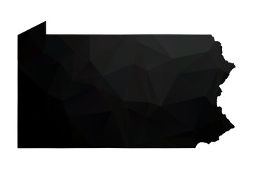 Wall Mural - Abstract Polygon - Low Poly Color Black Pennsylvania map. Vector Illustration eps10.