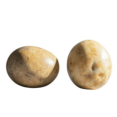 Aufkleber - Studio Shot: Two Organic Potatoes on a Clean, White Backdrop Surface