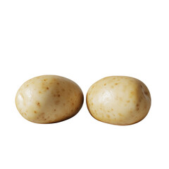 Aufkleber - Two Fresh Raw Potatoes Isolated on White Background Studio Shot