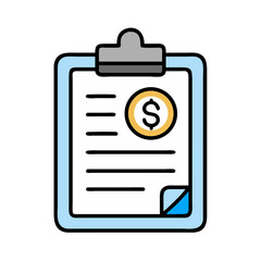 Poster - Clipboard with Dollar Icon Representing Financial Management