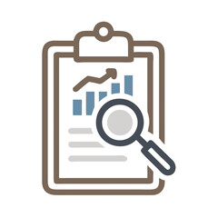 Poster - Clipboard with Magnifying Glass Icon Representing Document Review