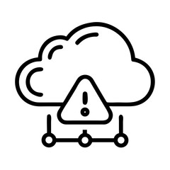 Poster - Cloud Warning Icon Representing Network Issues
