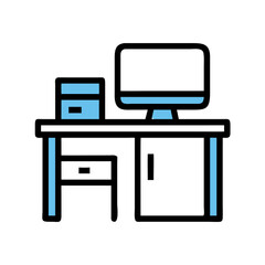 Aufkleber - Computer Desk Icon Representing Monitor Workstation