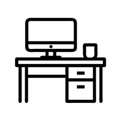 Aufkleber - Computer Desk Icon Representing Monitor Workstation