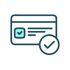 Poster - Credit Card with Checkmark Icon Representing Verification
