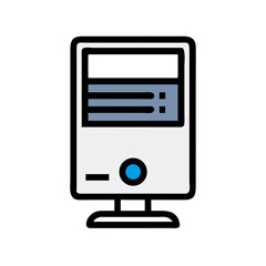 Aufkleber - Desktop Tower Icon Representing a Personal Computer