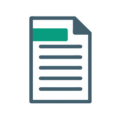 Fototapete - Document Icon Representing File or Text Content