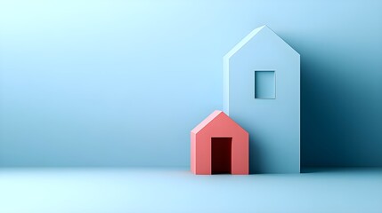 Poster - Creative minimalist architectural design modern studio 3d illustration soft lighting abstract perspective
