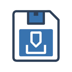 Leinwandbilder - Download Button Icon Representing File Save Action