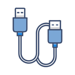 Poster - Dual USB Cable Icon Representing Data and Charging Function