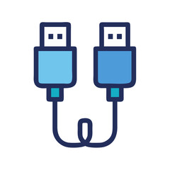 Poster - Dual USB Cable Icon Representing Data and Charging Function