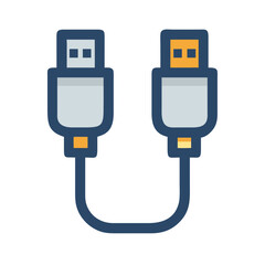 Poster - Dual USB Cable Icon Representing Data and Charging Function