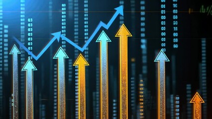 Poster - Upward Trend:  Financial Growth and Market Success Visualized