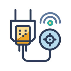Poster - Electrical Plug Icon Representing Smart Power Connectivity