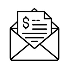 Poster - Envelope with Financial Document Icon Representing Business Communication and Reports