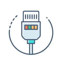 Poster - Ethernet Cable Icon Representing Wired Network Connection