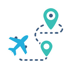 Aufkleber - Flight Path Icon Representing Travel Planning