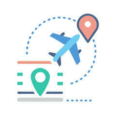 Aufkleber - Flight Path Icon Representing Travel Planning
