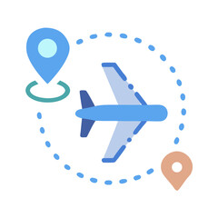 Aufkleber - Flight Path Icon Representing Travel Planning