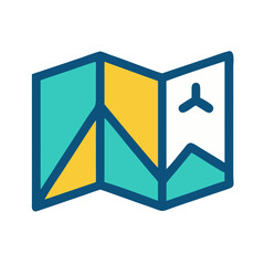 Aufkleber - Folded Map Icon Representing Navigation and Trail Guidance
