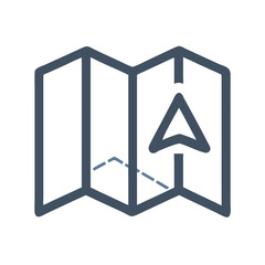 Aufkleber - Folded Map Icon Representing Navigation and Trail Guidance
