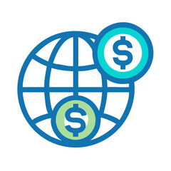 Poster - Global Finance Icon Representing Worldwide Currency Exchange