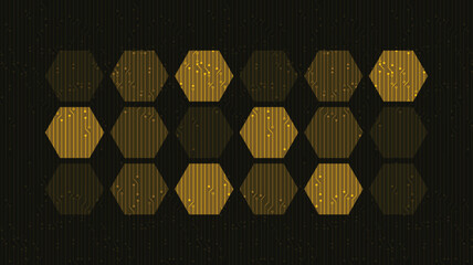 Fototapete - Abstract Golden Polygon Technology Background,comic and Motion concept design,vector.