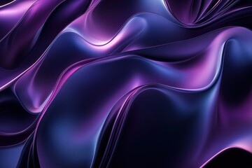 Poster - Colorful waves of fabric create a mesmerizing abstract pattern in purple and black tones