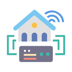 Aufkleber - Home Network Hub Icon – Smart Control and Connectivity Symbol