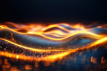 Poster - Dynamic waves of glowing light create a mesmerizing visual effect at night