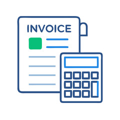 Poster - Invoice with Calculator Icon – Billing and Payment Processing Symbol