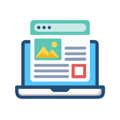 Poster - Laptop with Blog Icon – Online Content Creation and Blogging Symbol