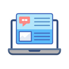Poster - Laptop with Blog Icon – Online Content Creation and Blogging Symbol